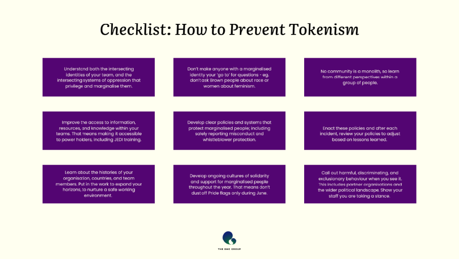Checklist: How to Prevent Tokenism